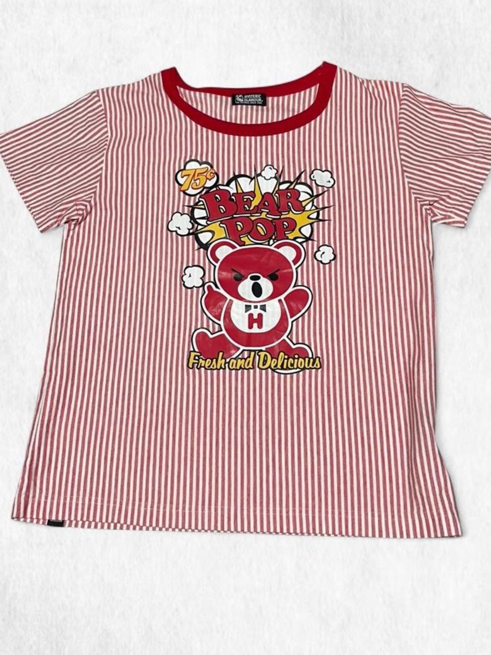 VTG Hysteric Glamour popcorn 🍿 Red and white striped  t-shirt